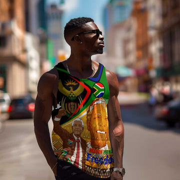 South Africa Heritage Nelson Mandela Men Tank Top Happy Freedom Day Victory Art DT02