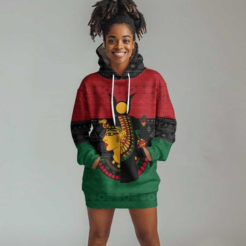 Personalized Queen of Egypt Hoodie Dress in Pan-African Colors DT02