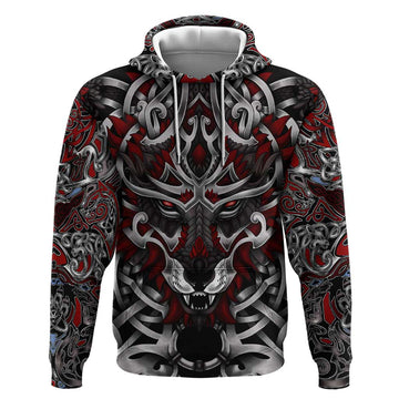 Celtic Wolf Fenrir Vikings Hoodie Norse Mythology DT02