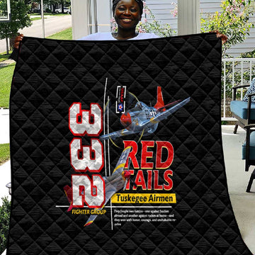 Red Tails Tuskegee Airmen Quilt 332nd Fighter Group WWII Legacy Tribute DT02