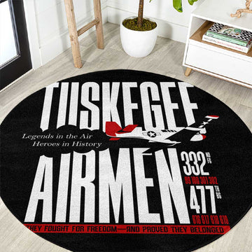Wings of Honor Tuskegee Airmen Round Carpet 332nd 477th Fighter Group Tribute DT02