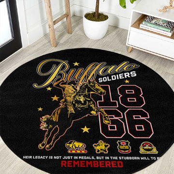 Buffalo Soldiers Round Carpet 1866-1944 African American Black Heros Legacy DT02