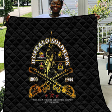Strength Honor Legacy Buffalo Soldiers Quilt African American Cavalry Tribute DT02