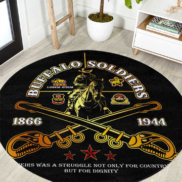 Strength Honor Legacy Buffalo Soldiers Round Carpet African American Cavalry Tribute DT02