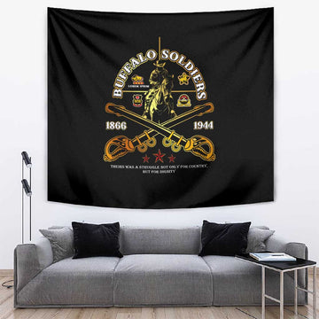 Strength Honor Legacy Buffalo Soldiers Tapestry African American Cavalry Tribute DT02