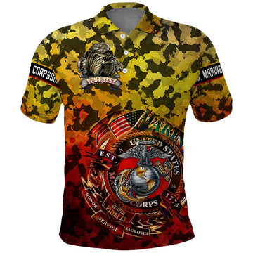Chesty The Bulldog: Mascot Of Valor Polo Shirt DT02