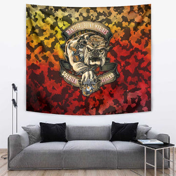 Montford Point Marines Tapestry Afro Devil Dog Soldier Legend DT02