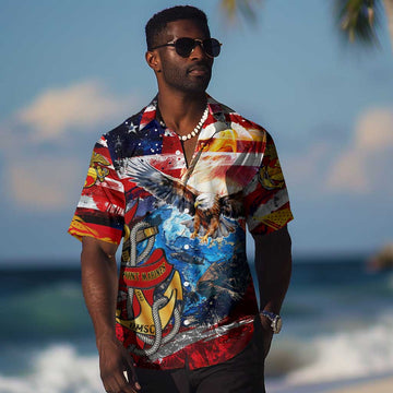 Montford Point Marines Hawaiian Shirt African American Eagle Anchor Tribute DT02
