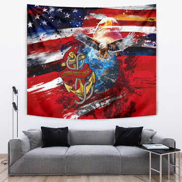 Montford Point Marines Tapestry African American Eagle Anchor Tribute DT02