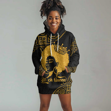 Educated Black Queen Hoodie Dress African Women DT02