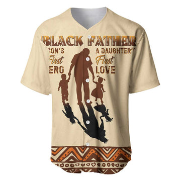 Black Father Baseball Jersey African Father with Son and Daughter DT02