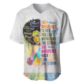 Black Girl I Am The Storm Baseball Jersey African American Women DT02