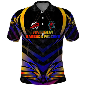 Personalised Antigua and Barbuda Cricket Falcons Polo Shirt Wings of Glory DT02