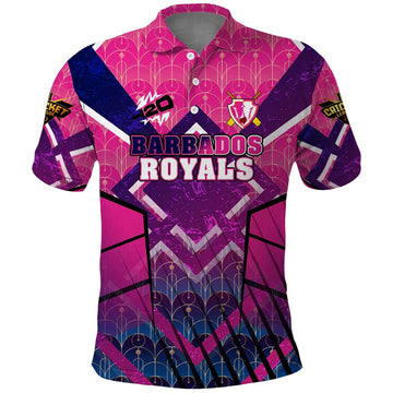 Personalised Barbados Cricket Royals Polo Shirt Crowned in Rhythm Style DT02