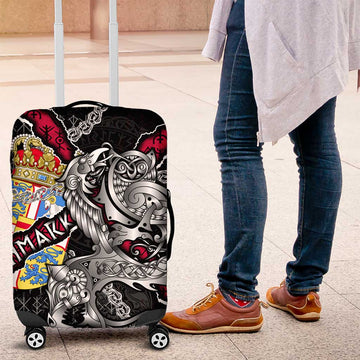 Denmark Vikings Luggage Cover Nordic Lion Bound in Runes and Chains DT02