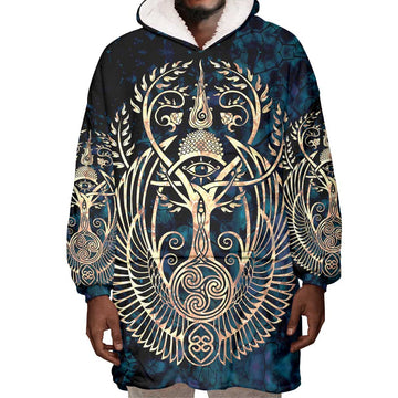 Adinkra Symbols Wearable Blanket Hoodie Tree of Life DT02