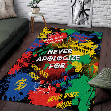 Never Apologize For Being Black Area Rug DT02