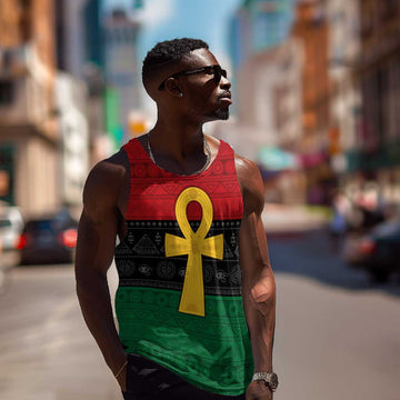 Pan African Ankh Men Tank Top Egyptian Cross DT02