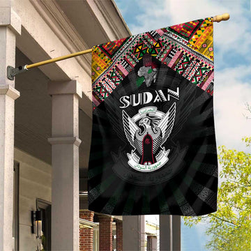 Sudan Roots Garden Flag African Pride in Fingerprint and Tribal Colors DT02