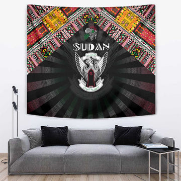 Sudan Roots Tapestry African Pride in Fingerprint and Tribal Colors DT02