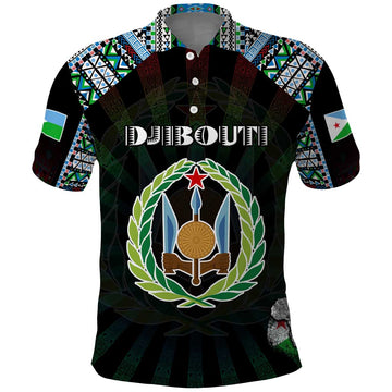 Personalized Djibouti Roots Polo Shirt African Map in Fingerprint and Tribal Colors DT02
