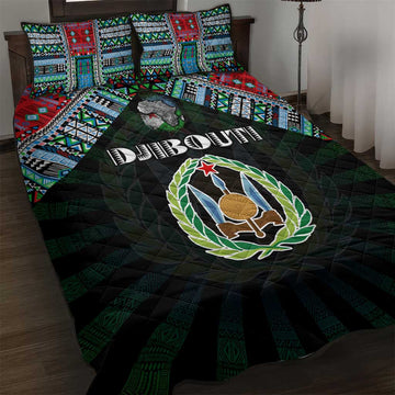 Djibouti Roots Quilt Bed Set African Pride in Fingerprint and Tribal Colors DT02