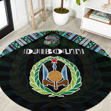 Djibouti Roots Round Carpet African Pride in Fingerprint and Tribal Colors DT02