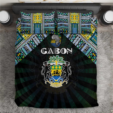 Gabon Roots Bedding Set African Pride in Fingerprint and Tribal Colors DT02