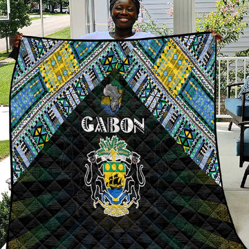 Gabon Roots Quilt African Pride in Fingerprint and Tribal Colors DT02