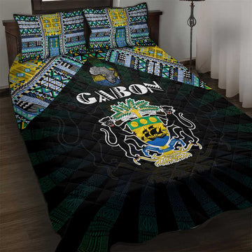 Gabon Roots Quilt Bed Set African Pride in Fingerprint and Tribal Colors DT02
