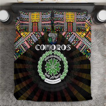 Comoros Roots Bedding Set African Pride in Fingerprint and Tribal Colors DT02