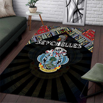 Seychelles Roots Area Rug African Pride in Fingerprint and Tribal Colors DT02