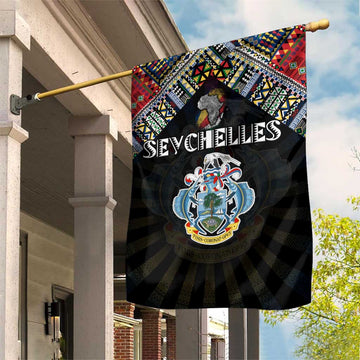 Seychelles Roots Garden Flag African Pride in Fingerprint and Tribal Colors DT02