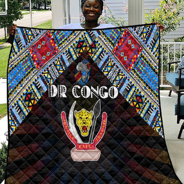 DR Congo Roots Quilt African Pride in Fingerprint and Tribal Colors DT02