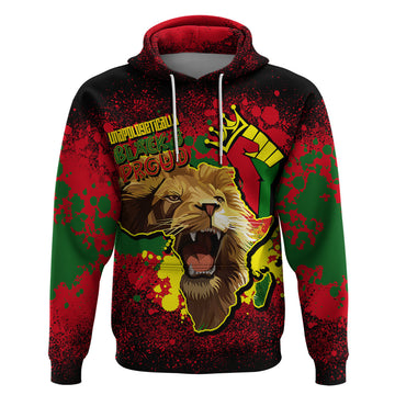 Unapologetically Black and Proud Hoodie Africa Map with Lion DT02