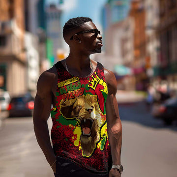 Unapologetically Black and Proud Men Tank Top Africa Map with Lion DT02