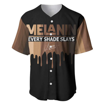 Every Shade Slays Melanin Baseball Jersey African Signature DT02