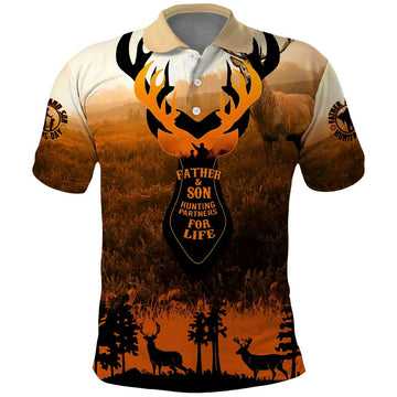 Father And Son Deer Hunting Polo Shirt Best Buckin Daddy Ever DT02