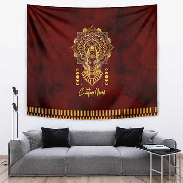 Personalized Anubis Tapestry Ancient Egyptian Pattern In Red DT02