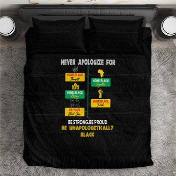 Never Apologize For Your Pride Bedding Set African Black History DT02