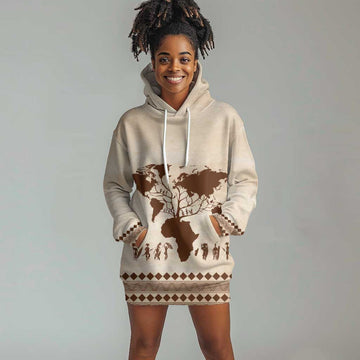 Root Africa Hoodie Dress African Map DT02