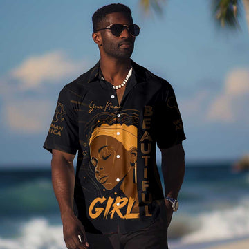 Personalized Beautiful Black Girl Hawaiian Shirt - Women of Africa Design DT02