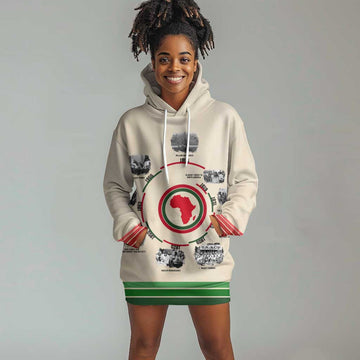 Black History Milestones - African Timeline Hoodie Dress DT02
