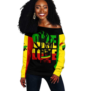 Reggae One Love Off Shoulder Sweater African DT02