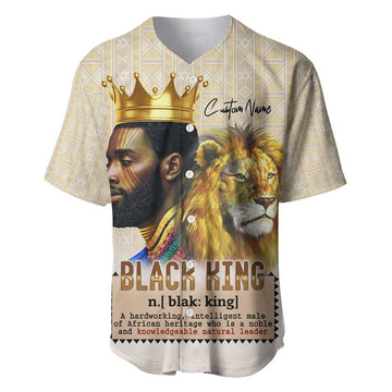 Lion Black King Baseball Jersey African Heritage DT02