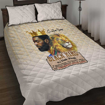 Lion Black King Quilt Bed Set African Heritage DT02