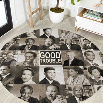Good Trouble Round Carpet Civil Rights Leaders DT02