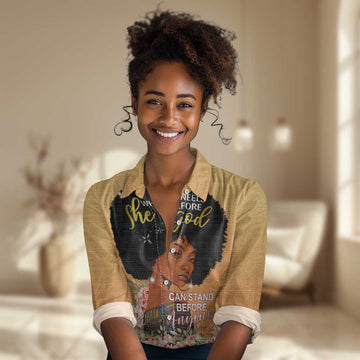 Personalized African Black Women Women Casual Shirt She Who Kneels Before God DT02