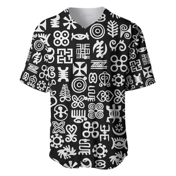 African Adinkra Baseball Jersey - Mixed Pattern Symbols DT02
