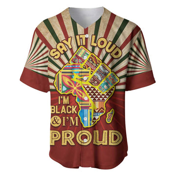 Proud African Baseball Jersey - Hand Up Africa Map Art DT02